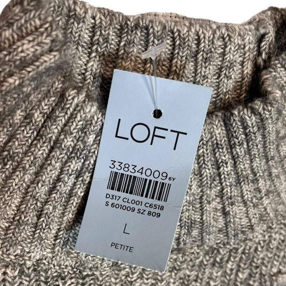 Loft Bobble Mock Neck Sweater Dress grey petite size Large New with tags. - Picture 6 of 8